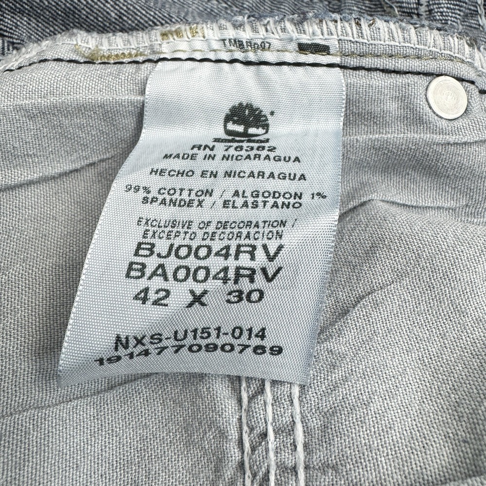 Timberland Work Wear Straight Fit Stretch Denim Jeans Blue Mens 42x30 - Picture 7 of 9